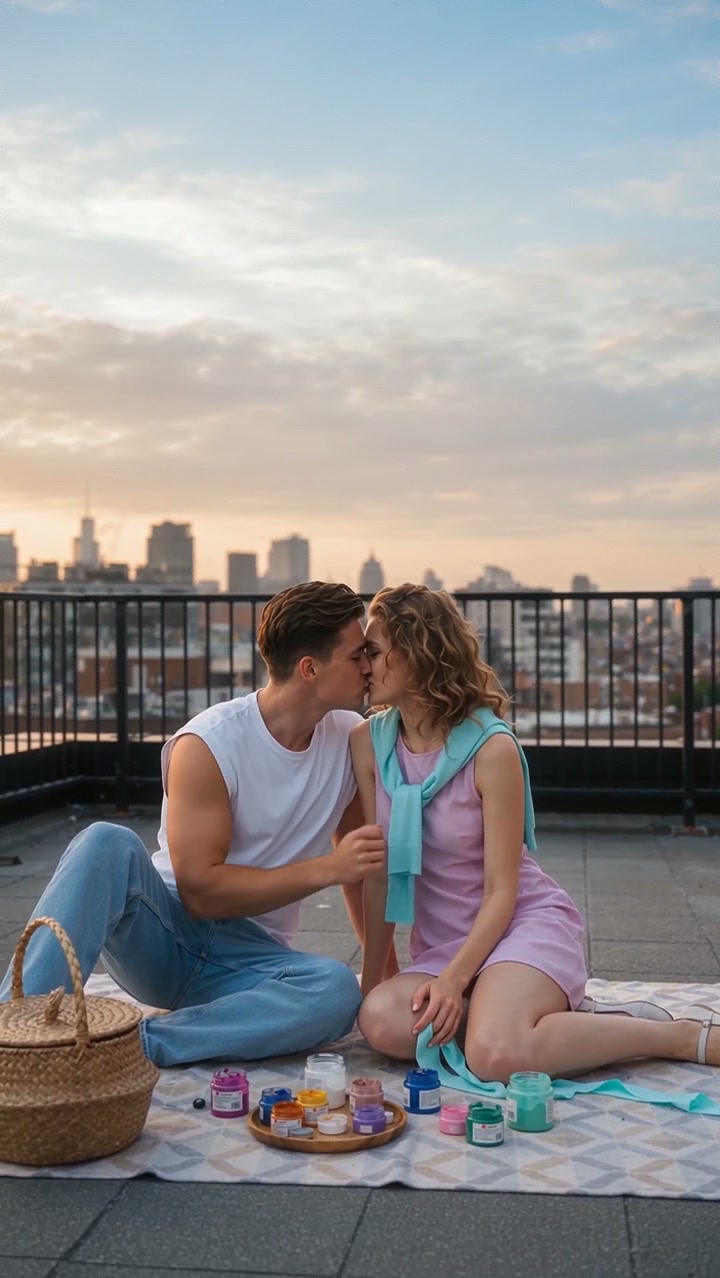 Rooftop Ribbon Dance two-person example