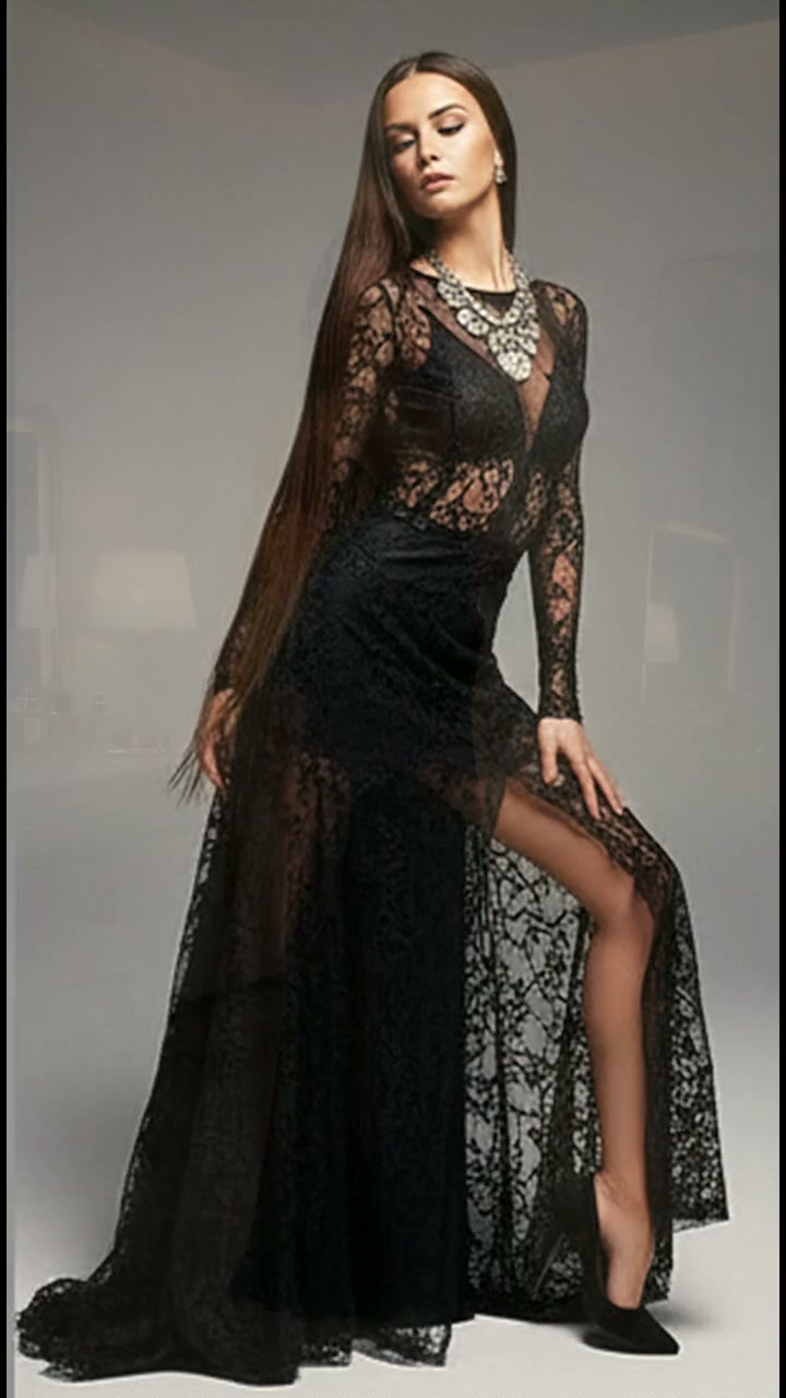 How to Create a Midnight Lace Dress Reveal With AI