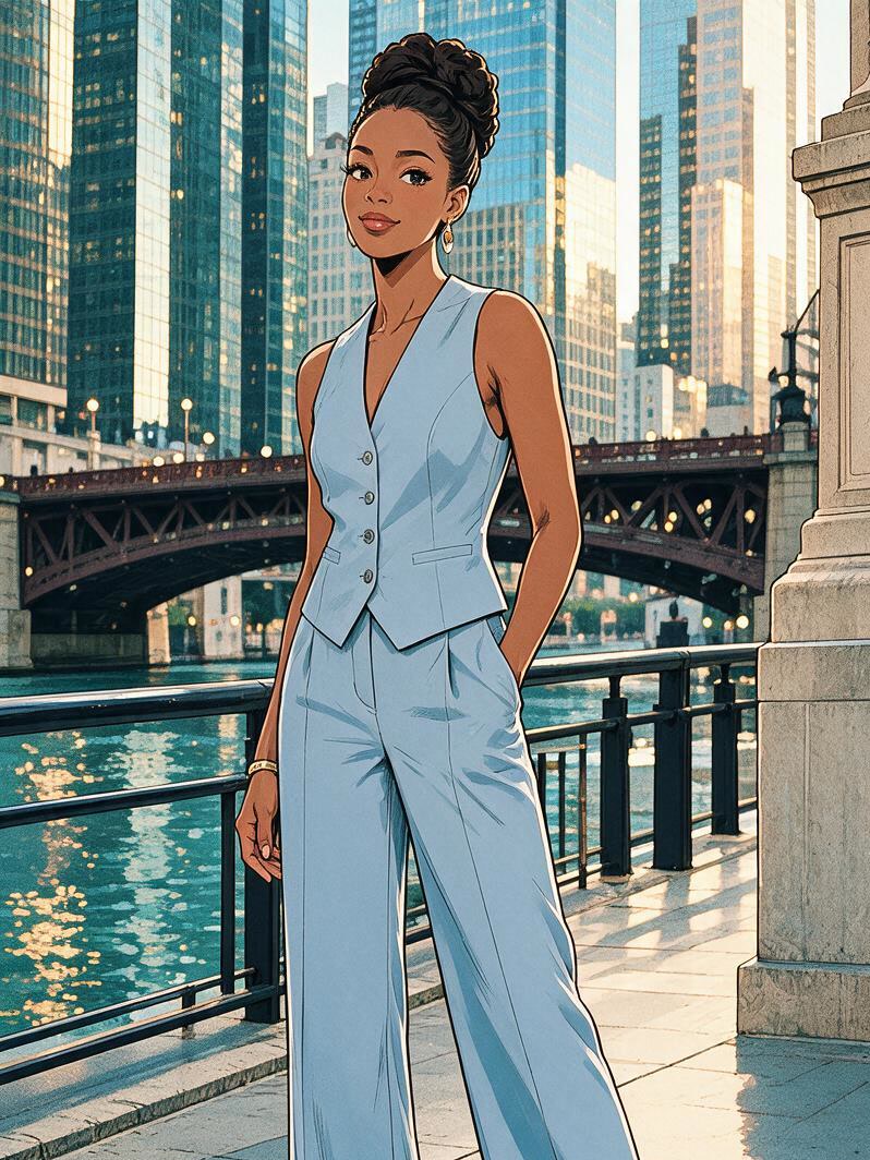 Chic Stylized Anime Comic Art — 3:4 effect example