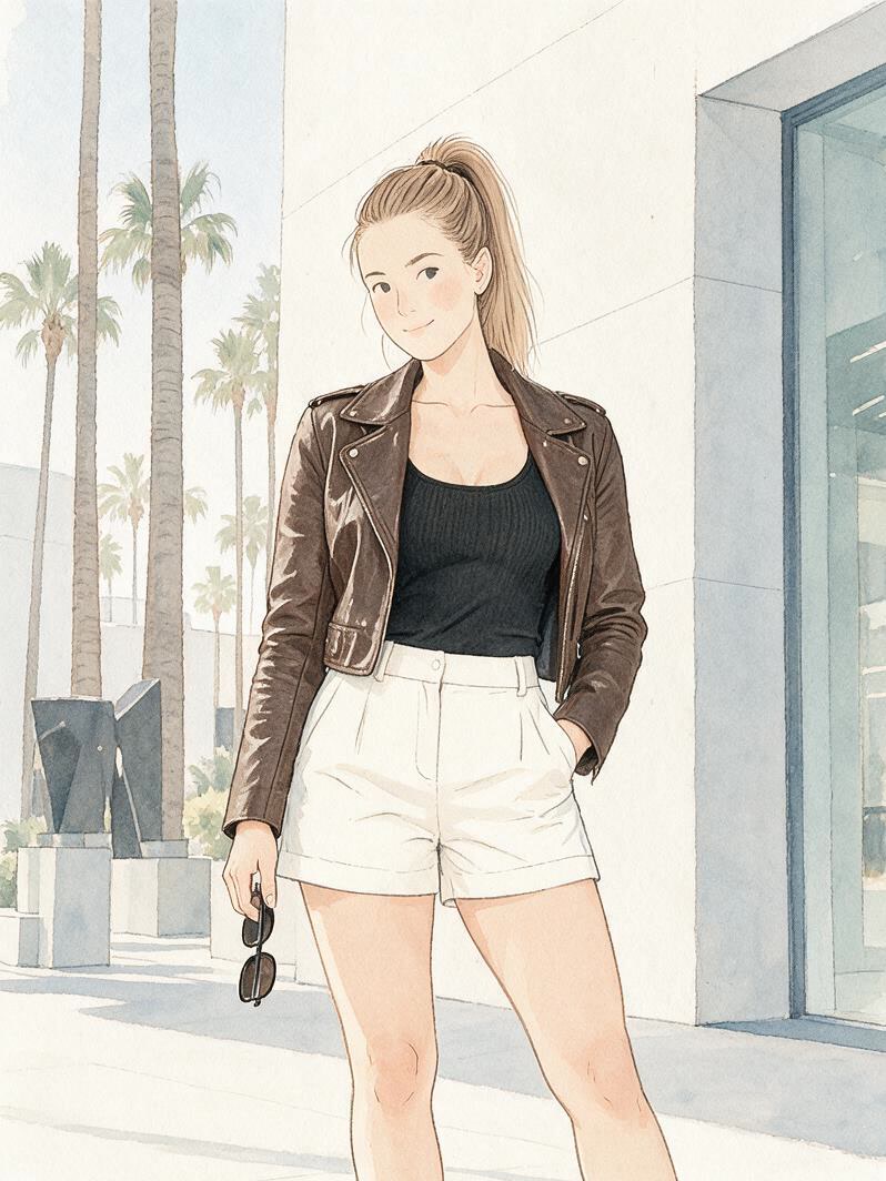 Minimal Daily-Life Girl Line — 3:4 effect example